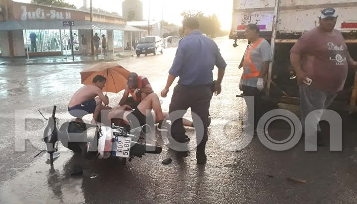 Choque camion municipal motociclista 21noviembre2019 edit