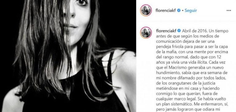 Kirchnerflorencia posteo instagram 4marzo2020