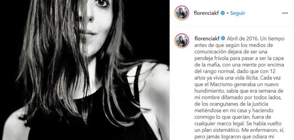 Kirchnerflorencia posteo instagram 4marzo2020