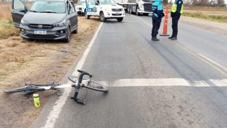 Ciclista accidente pampeano trenquelauquen 24mayo2022