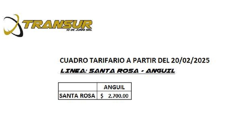 Transur Aumento Santarosa Anguil 19febrero