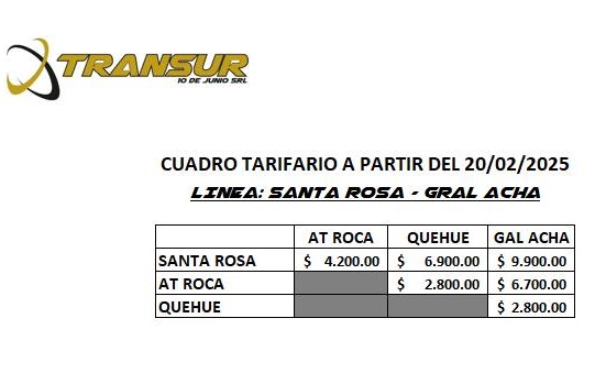 Transur Aumento Santarosa Generalacha 19febrero