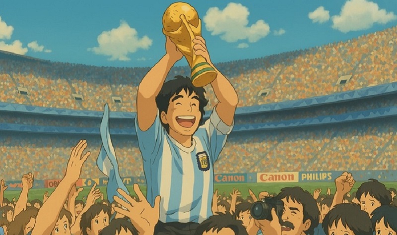 Maradonadiego campeondelmundo mexico studioghibli 3abril2025