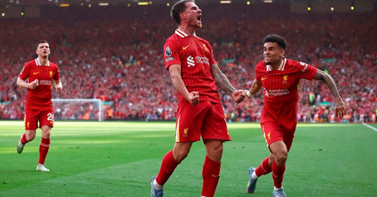 Macallisteralexis festejo gol campeonato liverpool 4mayo2025
