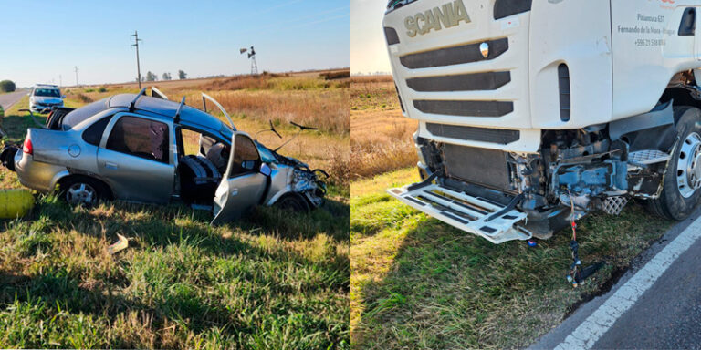 Choque camion chevroletcorsa pampeanos rutanacional33 generalvillegas 2mayo2025