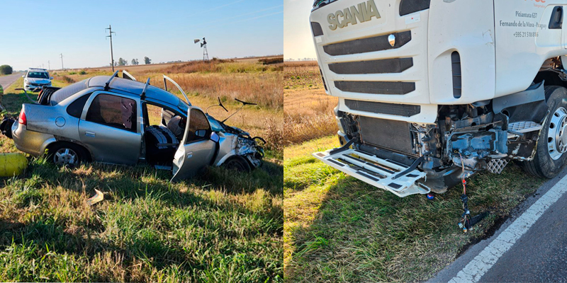 Choque camion chevroletcorsa pampeanos rutanacional33 generalvillegas 2mayo2025