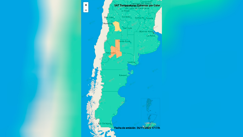 Calor alertanaraja mapa 27noviembre2025