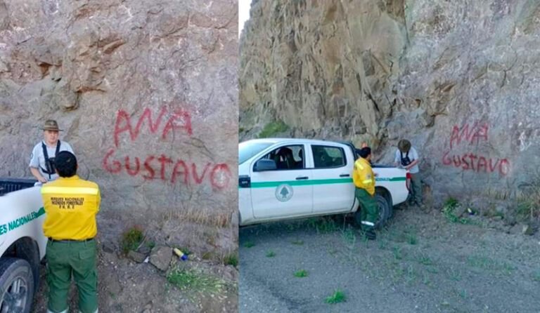 Camionero pampeano escrachado pintada ParqueNacional NahuelHuapi 28diciembre2025