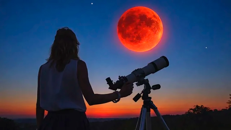LunaRoja LunadeSangre telescopio 14enero2026