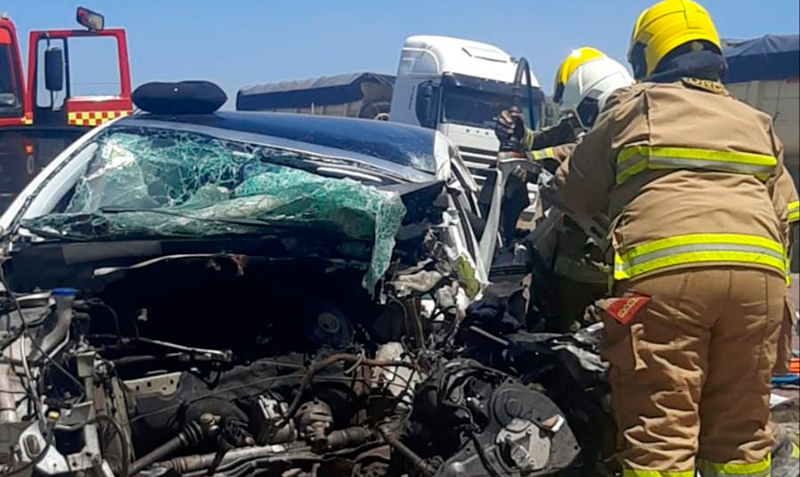 Choquefrontal rutaprovincial20 auto camion bomberosvoluntarios 20enero2026