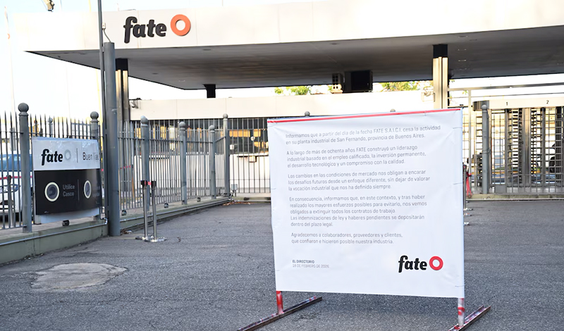 Fate cierre despidos comunicado 18febrero2026