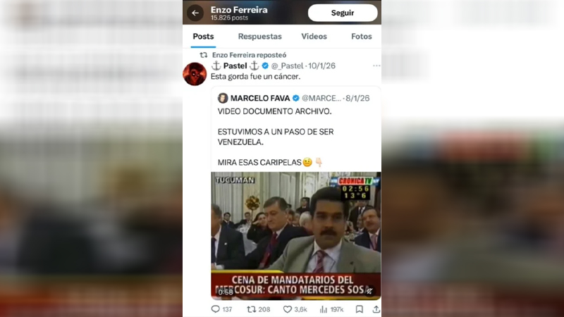 FerreiraEnzo ataques SosaMercedes 27marzo2026