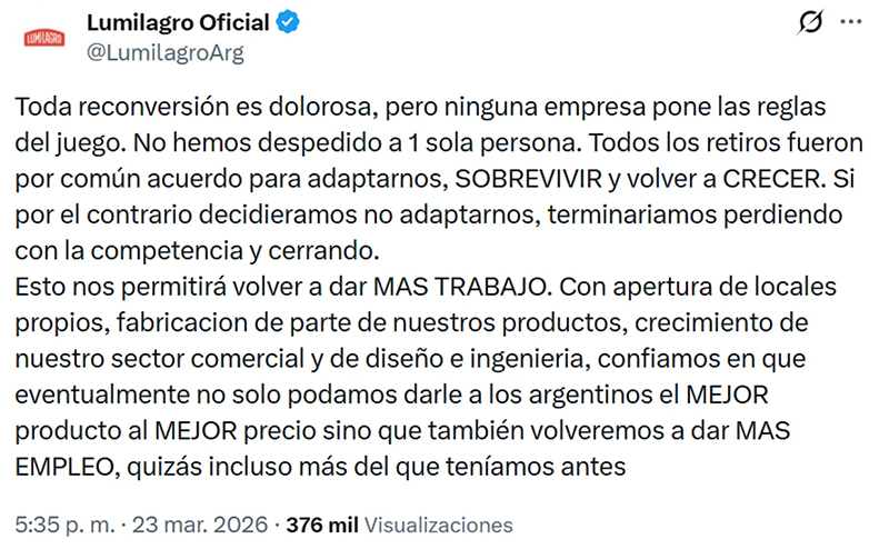 Lumilagro redessociales polemica disculpas 23marzo2026